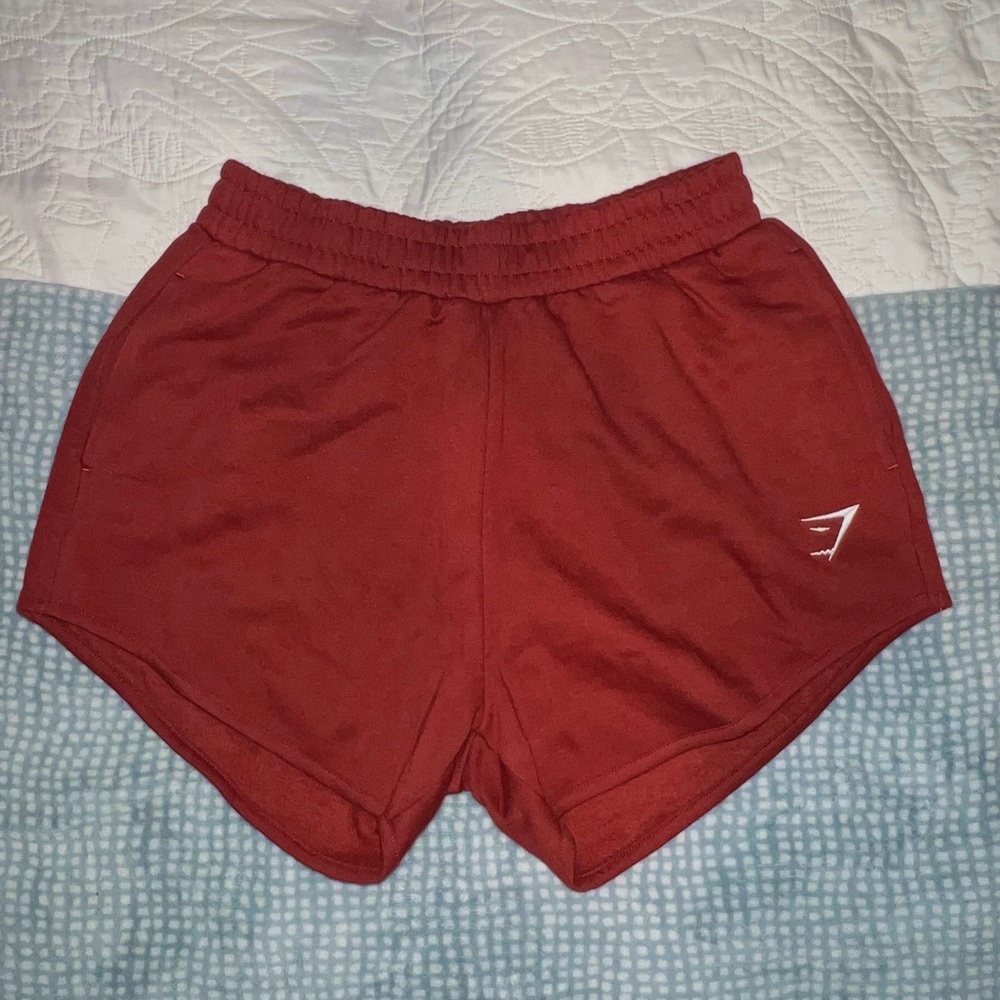 Gymshark red training sweat shorts